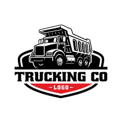 Sticker - Tipper truck logo vector isolated