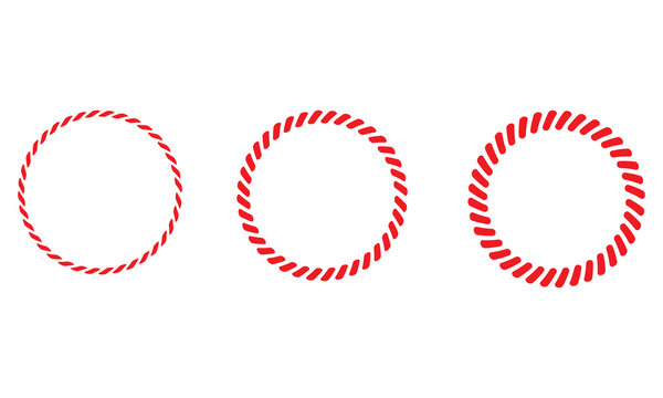 Vector rope frames. Silhouette borders are round. Pack of isolated elements on a white background. vector illustration. . EPS 10