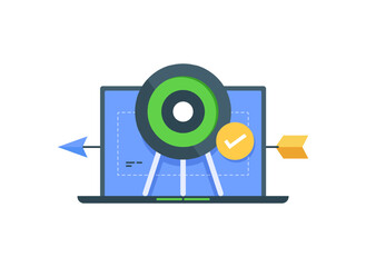 Poster - Digital media marketing,flat design icon vector illustration