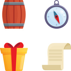 Poster - video game icons set cartoon vector. design element of video game. entertainment concept