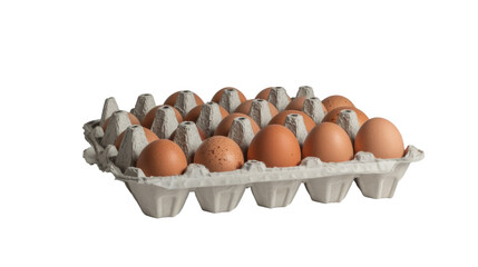 Wall Mural - Eggcellent Harmony: A Carton of Eggs Casting Shadows on White