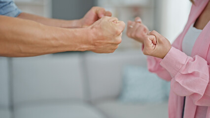 Canvas Print - Man and woman couple arguing at home