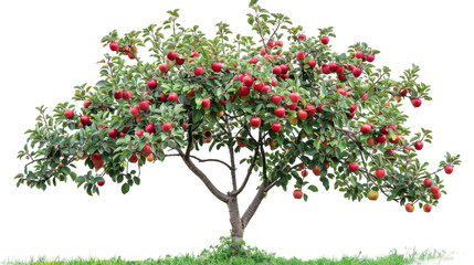 Wall Mural - Crimson Harvest: Enchanting Tree Laden With Bright Red Apples