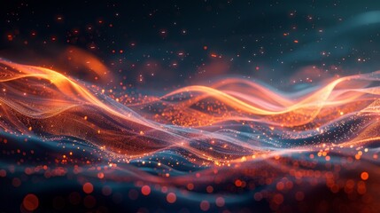 Dynamic Waves of Abstract Lines in Motion Background