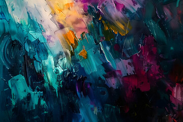 abstract multicolor painting wtih grunge texture on canvas artwork mix brush stroke splash color and oil acrylic paint element modern contemporary art for wallpaper background AI