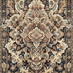 Wall Mural - Elaborate, Persian rug pattern, showcasing intricate designs, textile art