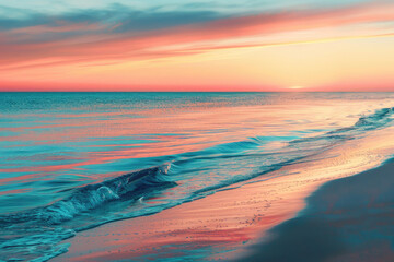 Wall Mural - Calm sea with sunset colors