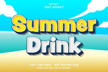 Wall Mural - Summer Drink 3d text style effect template editable