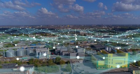 Smart factory. Industrial area and communication network concept. Smart Industry. Wireless communication. INDUSTRY4.0