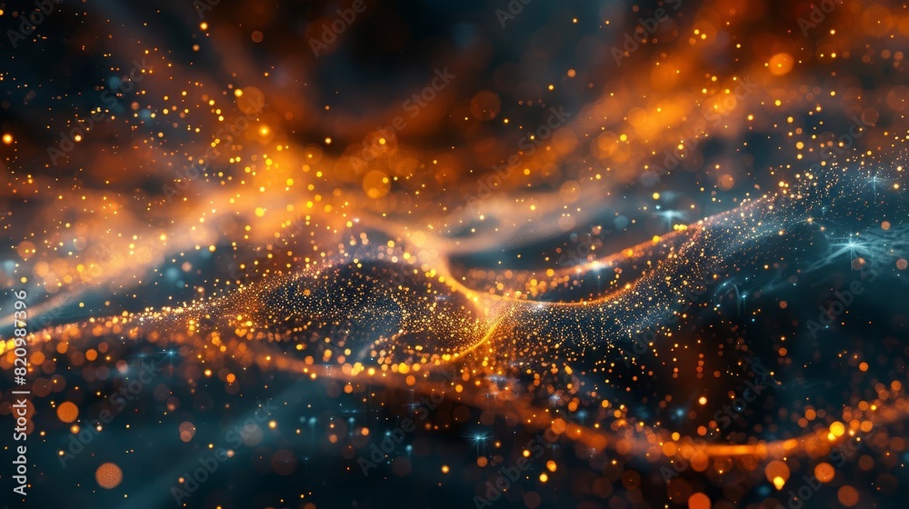 An abstract representation of dark matter particles interacting with ...