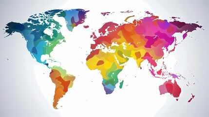  Dotted world map,color world map,Vector design illustration