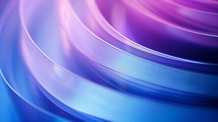 Wall Mural - Abstract blue and purple background with curved lines, soft focus, blurred edges, light reflection, gradient color background