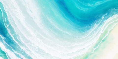 Wall Mural - abstract soft blue and green abstract water color ocean wave texture background. Banner Graphic Resource as background for ocean wave and water wave abstract graphics	