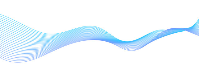 Poster - Vector wave dynamic music lines. Blue-violet abstract lines. Sound waves on a white background for your design. Vector EPS 10