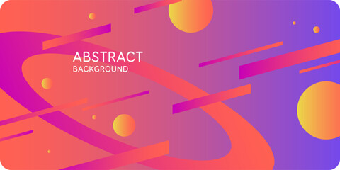 Poster - Bright attractive abstract background with graphic elements. A composition of shapes and color spots. A blank for creativity.