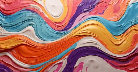 Sticker - Color Abstract Fluid Texture background lines 