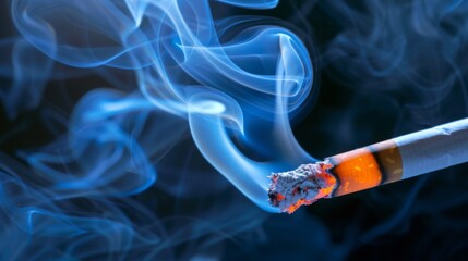 Poster - Bright, luminous cigarette smoke patterns forming in mid-air.