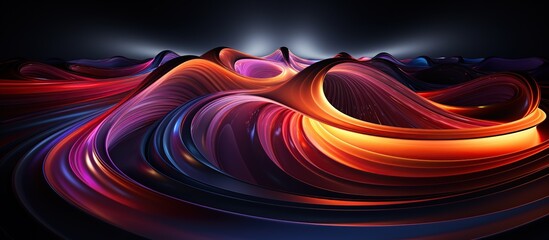 Wall Mural - abstract wavy background with glowing lights in it