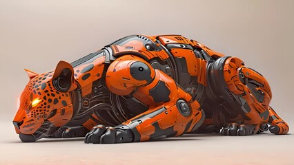 Aufkleber - This robotic creation resembling a jaguar, showcasing intricate design and craftsmanship.
