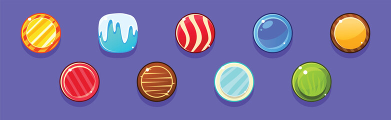 Poster - Bright Button for Game Interface Design Vector Set