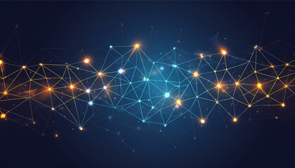 Abstract digital technology representation for networks, communication and cyber applications - Blank space on top with image on bottom