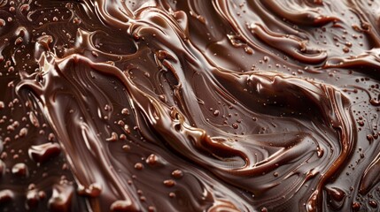 Wall Mural - Melted chocolate texture background, top view