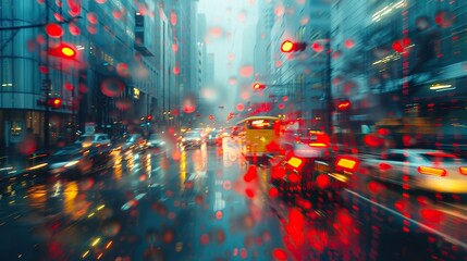 Wall Mural - Motion blurred lighting and abstract long exposure photography capture the vibrant chaos of evening rush hour on a busy city highway..stock image