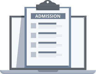 Poster - Modern and userfriendly online admission concept illustration with laptop and elearning technology for school. College. And university enrollment process