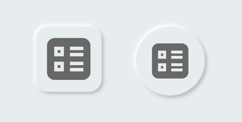 Poster - List solid icon in neomorphic design style. Checklist signs vector illustration.