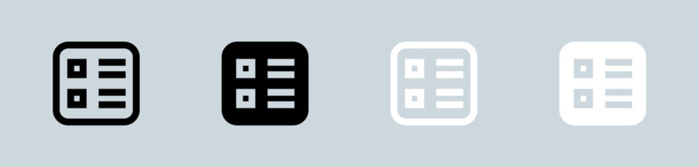 Poster - List icon set in black and white. Checklist signs vector illustration.