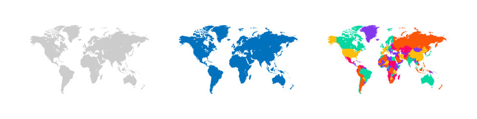 Wall Mural - earth map. world map. world or earth map vector illustration