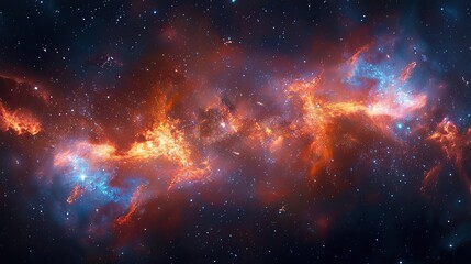 Wall Mural - Constellations of stars, nebulae, and galaxies illuminate the expanse of the celestial void..stock image