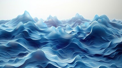 Wall Mural - Abstract background of flowing blue sea waves.illustration