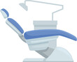 © nsit0108 - Vector illustration of a modern dental chair with adjustable lamp and comfortable seat. Isolated on a clean white background. Suitable for dental office or clinic