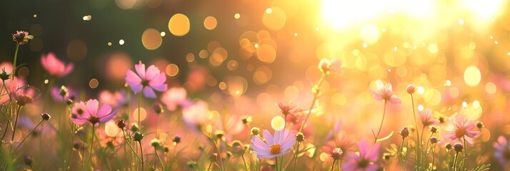 Poster - Flower meadow under the bright sun