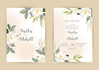 Wall Mural - Herbal selection vector frames. Hand painted branches, leaves on white background. Greenery wedding simple minimalist invitations. Watercolor style cards.