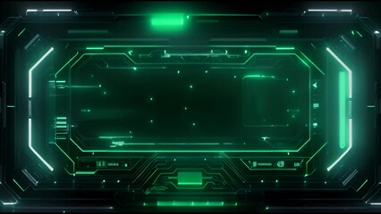 Poster - The futuristic, futuristic viewfinder of a future interface. The artificial intelligence of a futuristic frame. The sci-fi box border on the sci-fi digital screen.