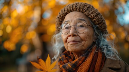 Wall Mural - The utilization of CBD by seniors for pain and rheumatism reduction contributes to a serene and content later life, as exemplified by the serene expression.stock photo