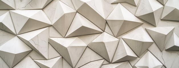 Sticker - Modern White Geometric 3D Wall Background