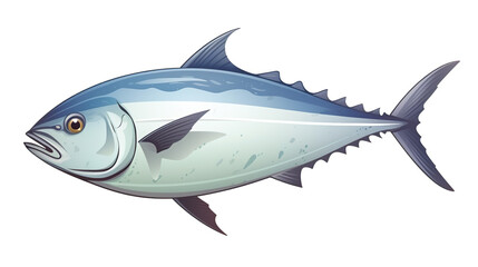 Wall Mural - Isolated albacore tuna against a background of pristine white