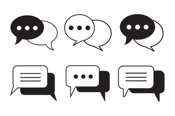 Wall Mural - chat message icon set, Chat speech bubble, Social media message. Vector illustration