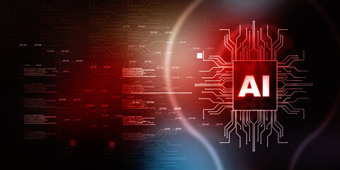 2d illustration Artificial Intelligence (AI) concept
