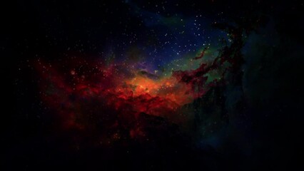 Wall Mural - colorful nebula particles space background
