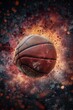 © Dina - ball for a basketball game epic vertical  poster for a match announcement in social media