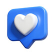 © Zhaidar - 3D social media online platform concept, blue heart, 3d