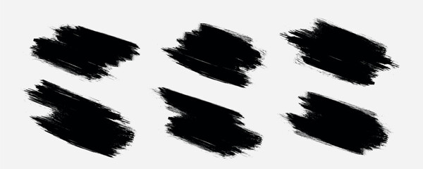 Aufkleber - Set of vector paint brush stroke, ink splatter and artistic design elements. Grungy brushes collection. Dirty texture, box, frame, grunge background, splash or creative shape for social media