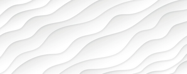 Aufkleber - Modern paper cut art cartoon abstract waves background. White background curve paper art design. Vector paper cut illustration