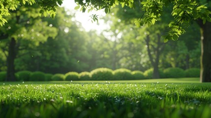 Canvas Print - A Serene Summer Morning Park