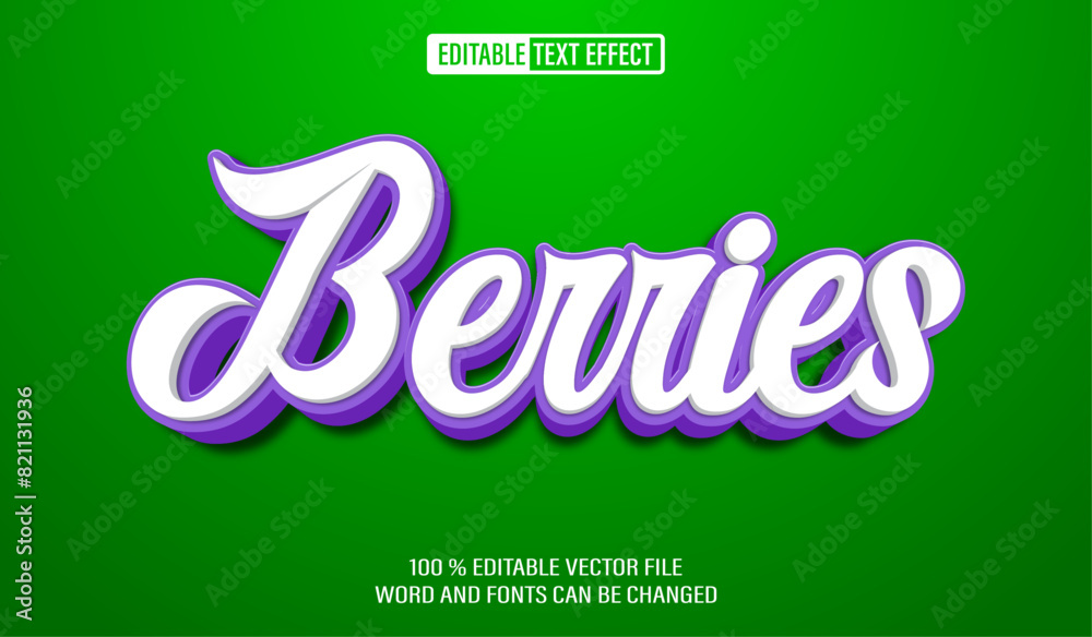Editable 3d text style effect - Berries text effect Template Stock ...