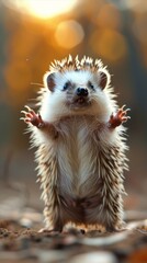 hedgehog standing on two legs 